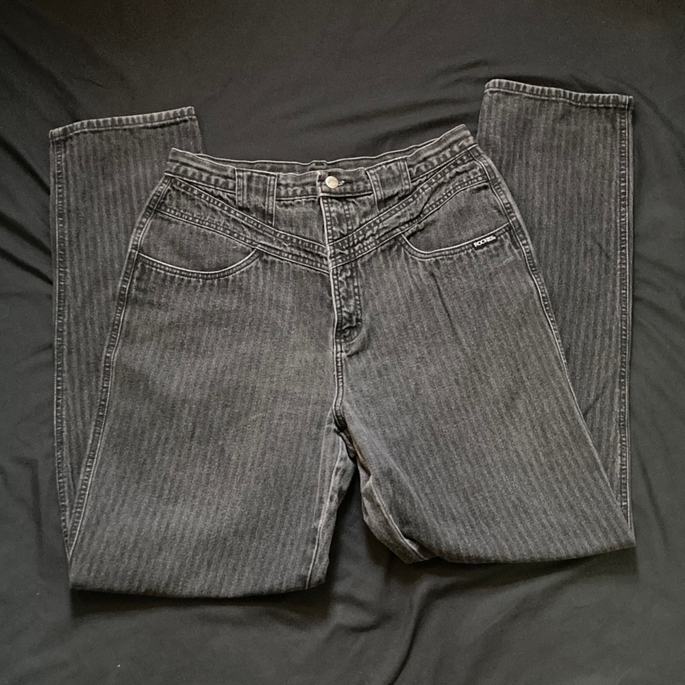 Vintage Rockies Rocky Mountain Jeans Grey Striped Size 17/18 100% Cotton